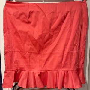 ASOS Coral Pencil Skirt with Ruffle Hem